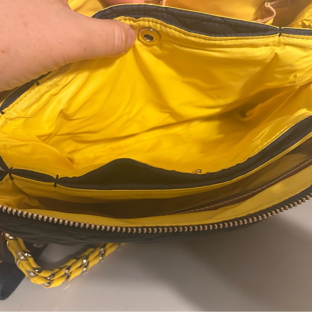 Navy, Yellow MZ Wallace Pippa Quilted Crossbody Bag - Picture 13 of 15